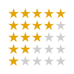 5 stars customer product rating review flat icon for apps and websites
