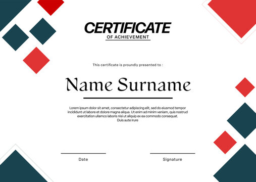 Award Certificate Template. Stylish geometric design abstract geometric certificate