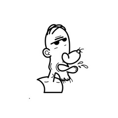 an old man only from head to shoulder