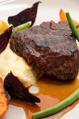 grilled steak with vegetables
