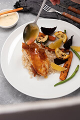 grilled chicken with vegetables