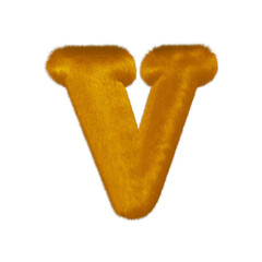 The symbol made of fur. letter v