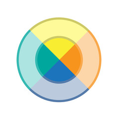 Obraz premium Isolated pie chart with four positions