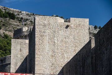 Dubrovnik old city wall and fortress, city in Croatia (Hrvatska), location where TV show Game of Thrones was recorded