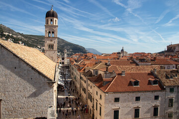 Fototapeta premium Dubrovnik old city walls and fortress, city in Croatia (Hrvatska), location where TV show Game of Thrones was recorded