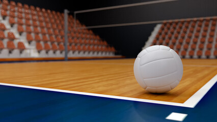 3D Render of Volleyball Court-Field