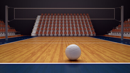 3D Render of Volleyball Court-Field