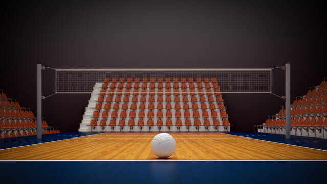 3D Render of Volleyball Court-Field