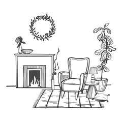Furniture for the home. Sketch  illustration.