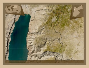 Madaba, Jordan. Low-res satellite. Major cities