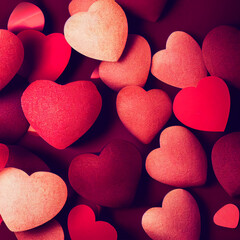 Obraz premium Happy Valentine's day composition of the hearts. Valentine's Day, Mother's Day. 
