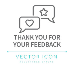 Thank You For Your Feedback Line Icon