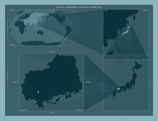 Hiroshima, Japan. Described location diagram