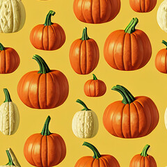 illustrated autumn harvest pumpkin background.	