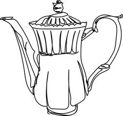 vector illustration of a teapot
