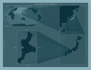 Mie, Japan. Described location diagram