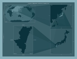 Miyazaki, Japan. Described location diagram