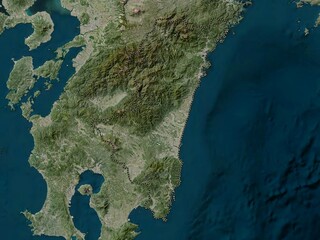 Miyazaki, Japan. High-res satellite. No legend