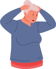 Naklejka premium Shocked old woman with hands on head. Screaming elderly person