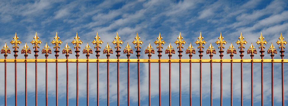 wrought iron fence with flourishes