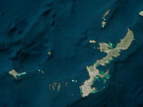Okinawa, Japan. High-res satellite. No legend
