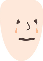 Crying theater mask. Human emotion symbol. Sadness sign