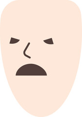 Angry face mask. Negative emotion. Unhappiness symbol