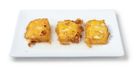portion of cottage cheese casserole