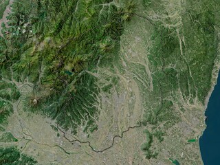 Naklejka premium Tochigi, Japan. High-res satellite. No legend