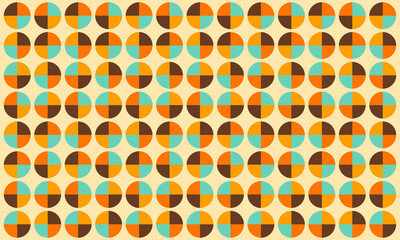 Abstract Retro Vintage Color Circle Pattern 60s 70s Furniture Wallpaper Background