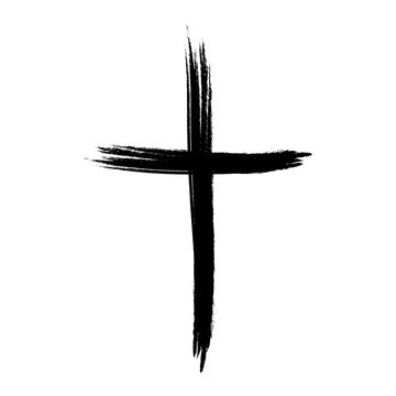 Cross sign in Grunge Brush isolated on white background. vector eps10