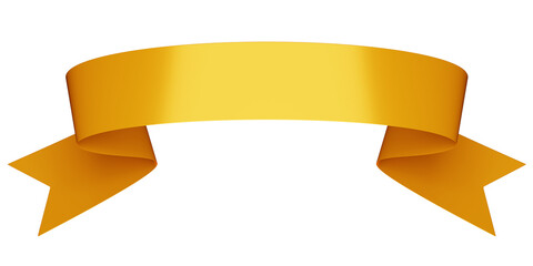The gold ribbon on white background. 3d rendering.