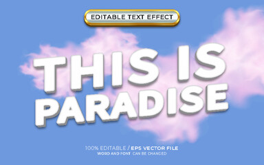 Obraz premium 3D Paradise White Editable Text Effect
