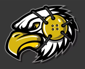 Poster eagle mascot wearing wrestling headgear for school, college or league sports © EarlFergusonClipart
