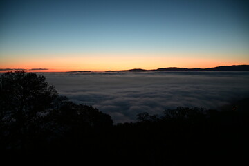 sunset in the mountains