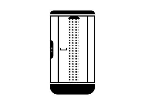 recommend clip art: Shower cabin. Vector flat single color icon.