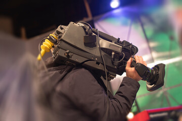 cameraman on the set of a TV show