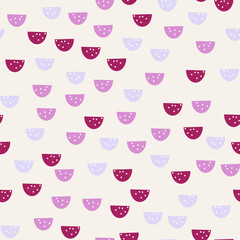 Cute abstract semicircle pattern and dots seamless background wallpaper. Vector image