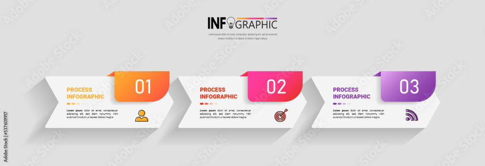 Aufkleber presentation business infographic template vector.