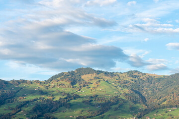 Fototapeta na wymiar Swiss landscape with mountains