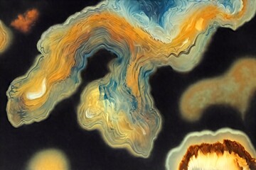 artistic multicolored abstract texture set of stone or plant. iridescent oil painting. programmed rendering illustration.