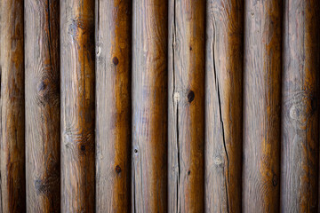 Obraz premium Wooden texture. Log wall background. Wooden background.