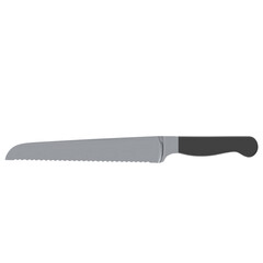 3d rendering illustration of a bread kitchen knife