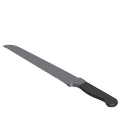 3d rendering illustration of a bread kitchen knife