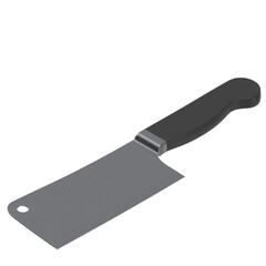 3d rendering illustration of a cleaver kitchen knife