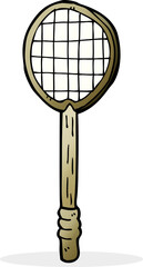 cartoon old tennis racket