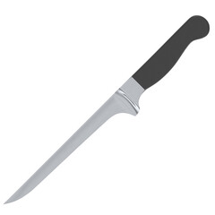 3d rendering illustration of a fillet kitchen knife