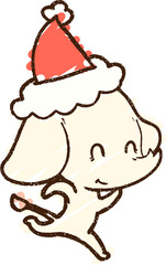 Festive Elephant Chalk Drawing