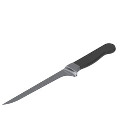 3d rendering illustration of a fillet kitchen knife
