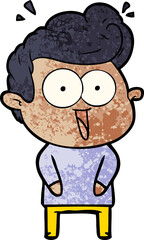 cartoon excited man